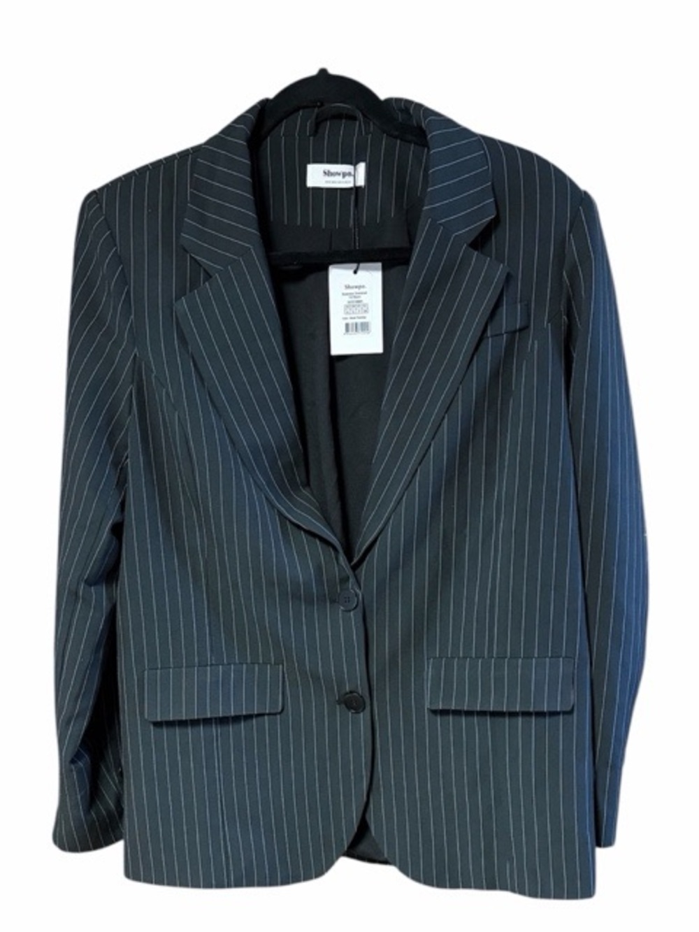 Showpo Queennie Oversized Blazer In‎ Black Pinstripe NWT